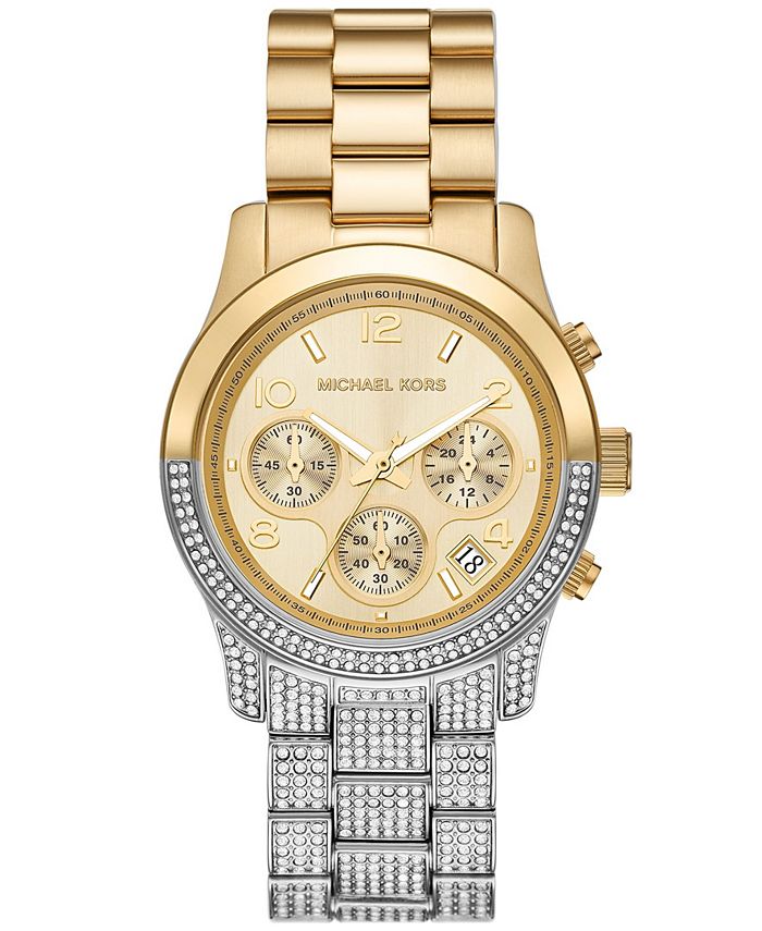 Michael Kors Women's Runway Chronograph Two-Tone Stainless Steel Bracelet  Watch, 38mm & Reviews - All Watches - Jewelry & Watches - Macy's