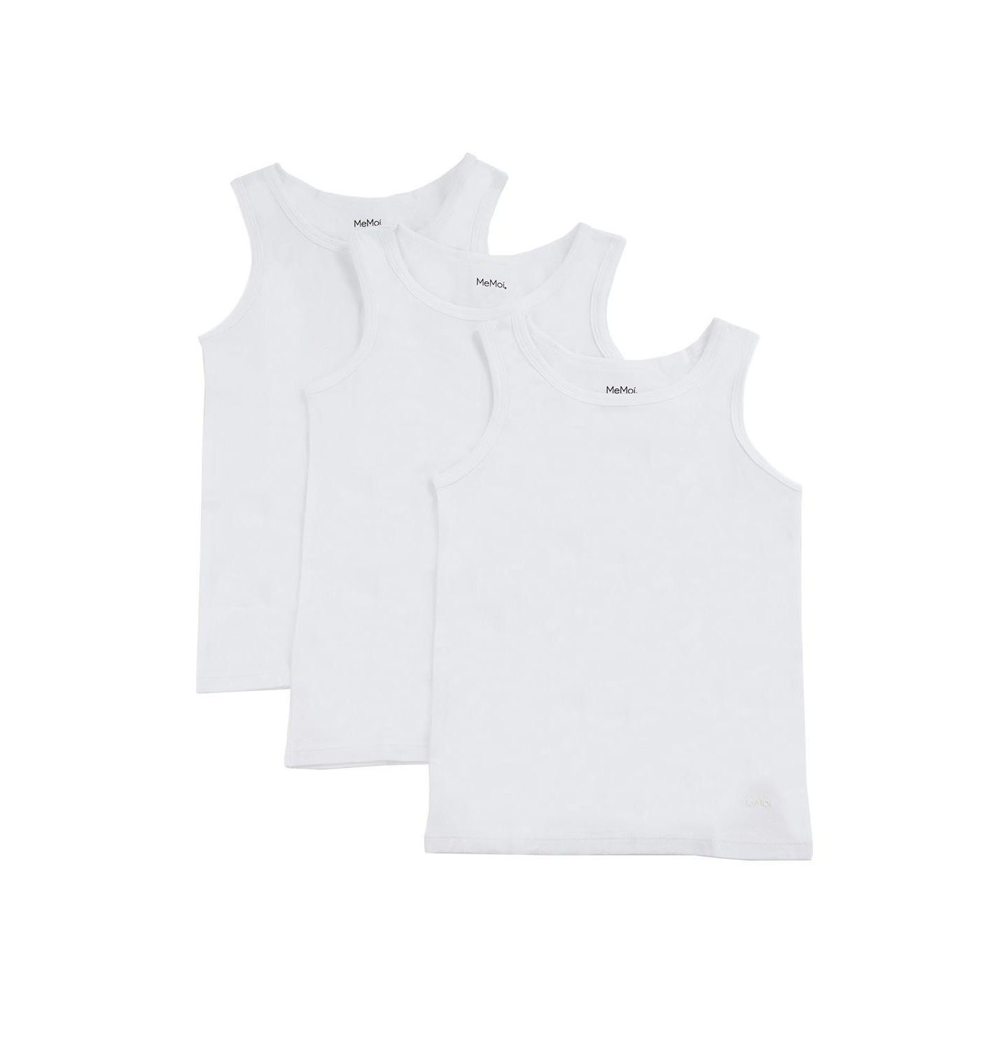 Топы MeMoi 3 Pairs Sleeveless Cotton Tank Toddler Child для мальчиков, цвет: Белый — фото 1