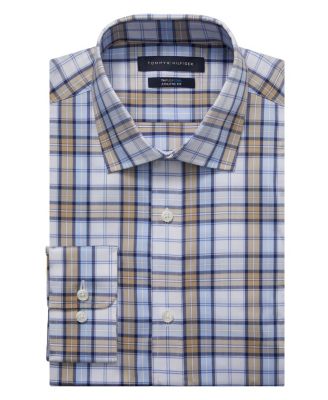 Tommy Hilfiger Mens Athletic Fit Flex Collar Dress Shirt Green Size 16x32 33