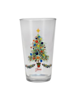 Christmas Tree Tapered Cooler 4 Piece Glass Set, 16 oz