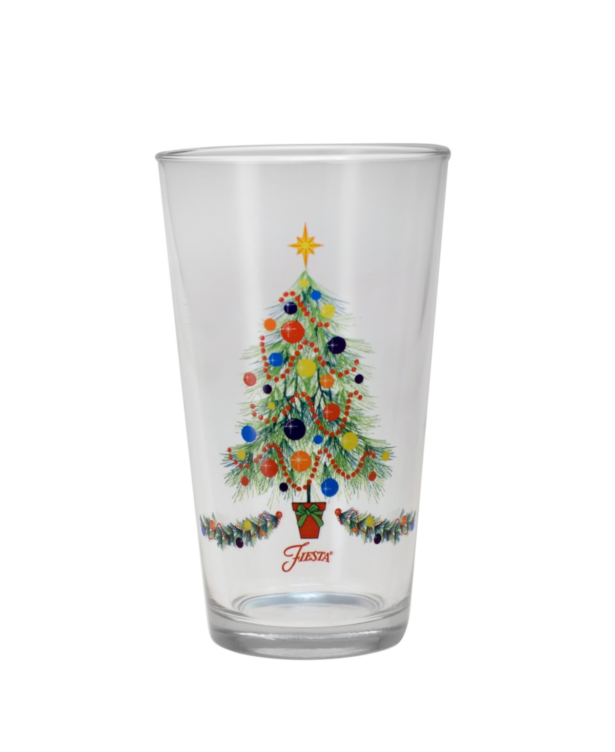 Fiesta Christmas Tree Tapered Cooler 4 Piece Glass Set, 16 oz