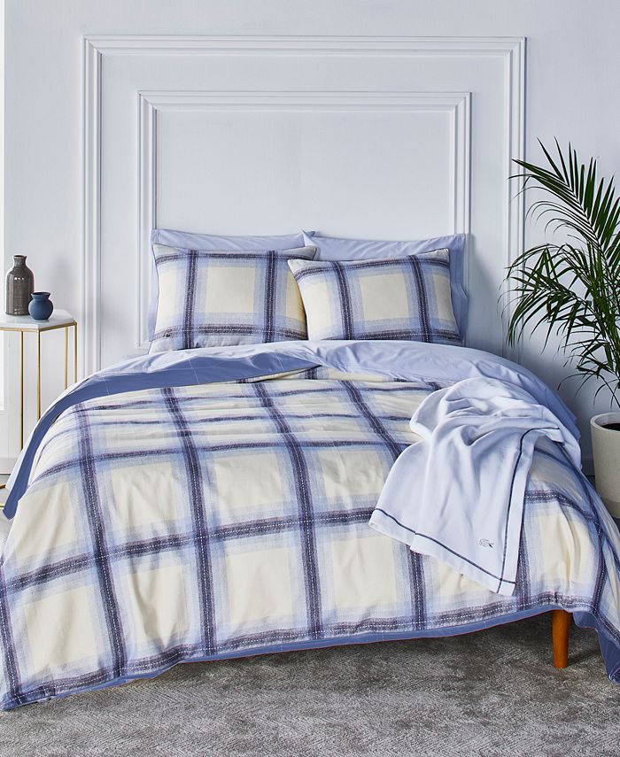 Lacoste Home Lacoste Puff Plaid 3 Piece Comforter Set, Full/Queen Macy's