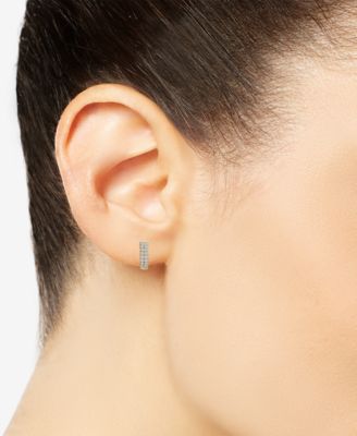 2-Pc. Set Lab-grown White Sapphire (5/8 ct. t.w.), Garnet (1/20 ct. t.w.) & Citrine Accent Huggie Hoop Earrings in 14k Gold-Plated Sterling Silver