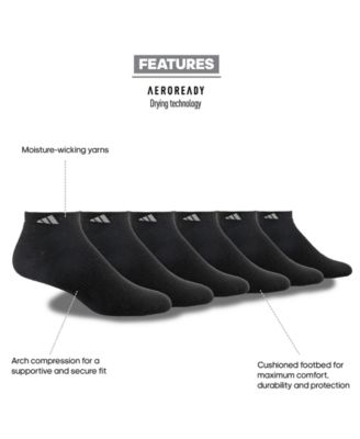 Men's Cushioned Athletic 6-Pack Low Cut Socks