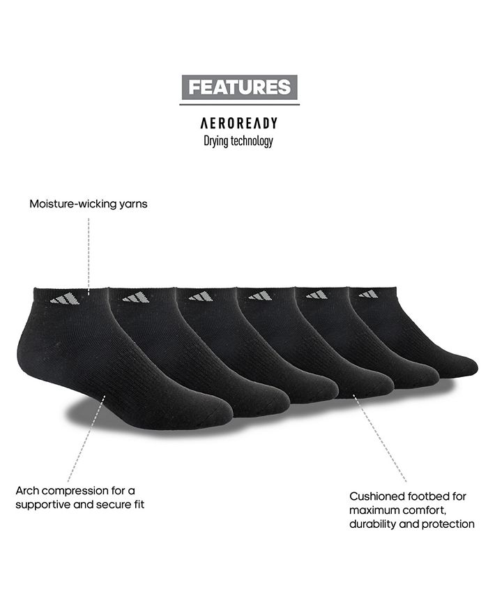 adidas - Men's Athletic Performance Low-Cut Socks 6-Pack
