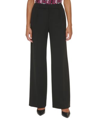 Calvin Klein Plus Size Scuba-Crepe Wide-Leg Pants - Macy's