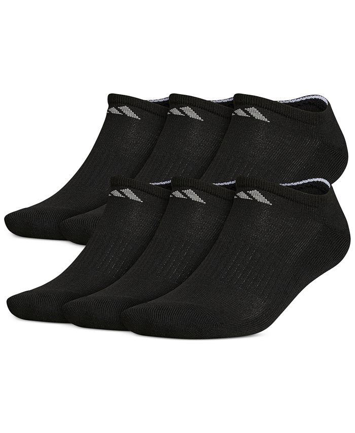 adidas Men's No-Show Athletic Extended Size Socks, 6 Pack - Macy's