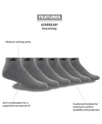 Men's Cushioned Athletic 6-Pack Low Cut Socks