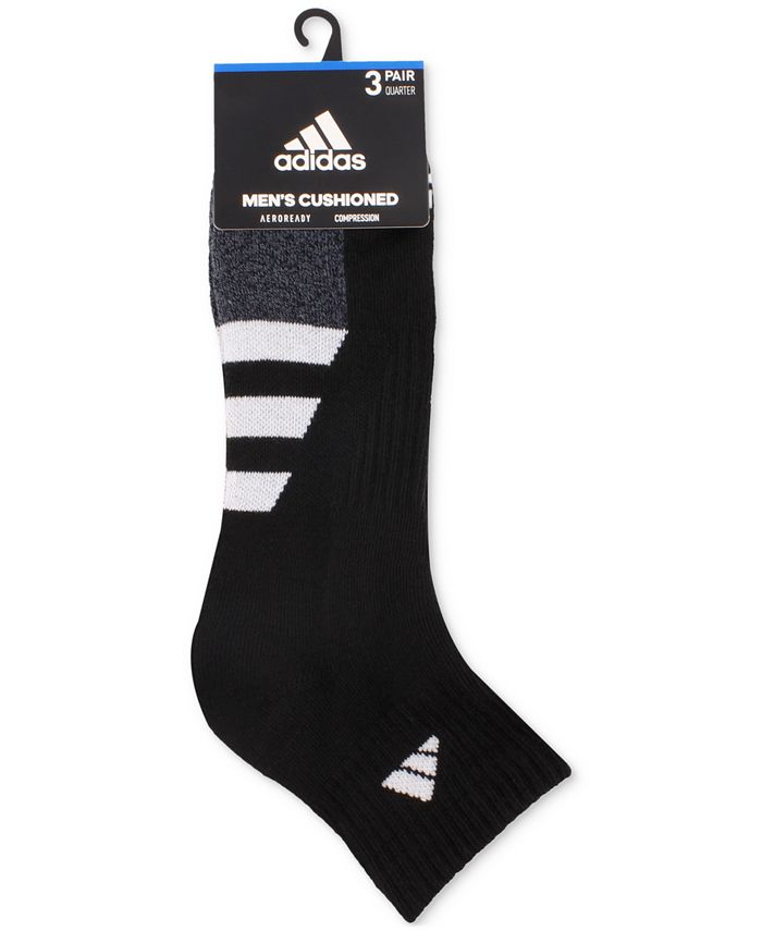adidas 3Pk. Men's Cushioned Quarter Socks Macy's