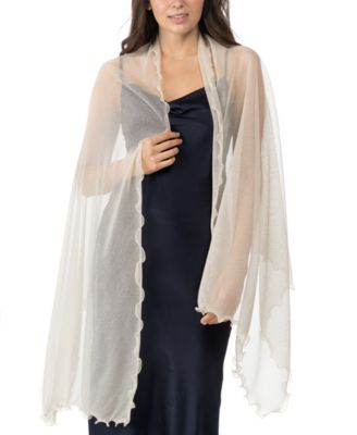 Ruffle-Edge Metallic Evening Wrap