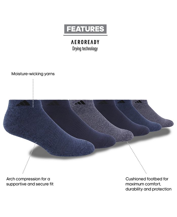 adidas Men's Athletic Cushioned Low Cut Socks 6 pk. Macy's