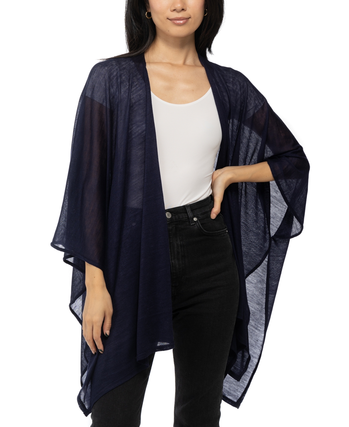 Inc International Concepts Knit Kimono, Created For Macy's In Deep Blue