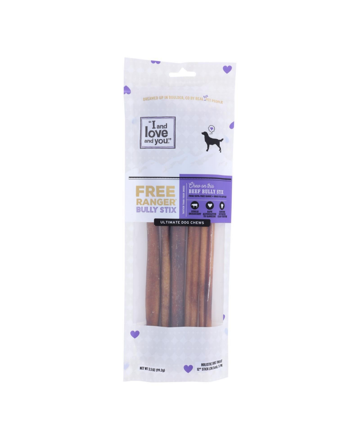 I And Love And You's Free Ranger Bully Stix Dog Chews - Case of 6 - 5 Ct