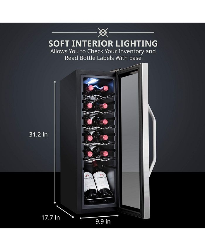 Ivation Freestanding Wine Refrigerator, 12 Bottle Wine Cooler Macy's