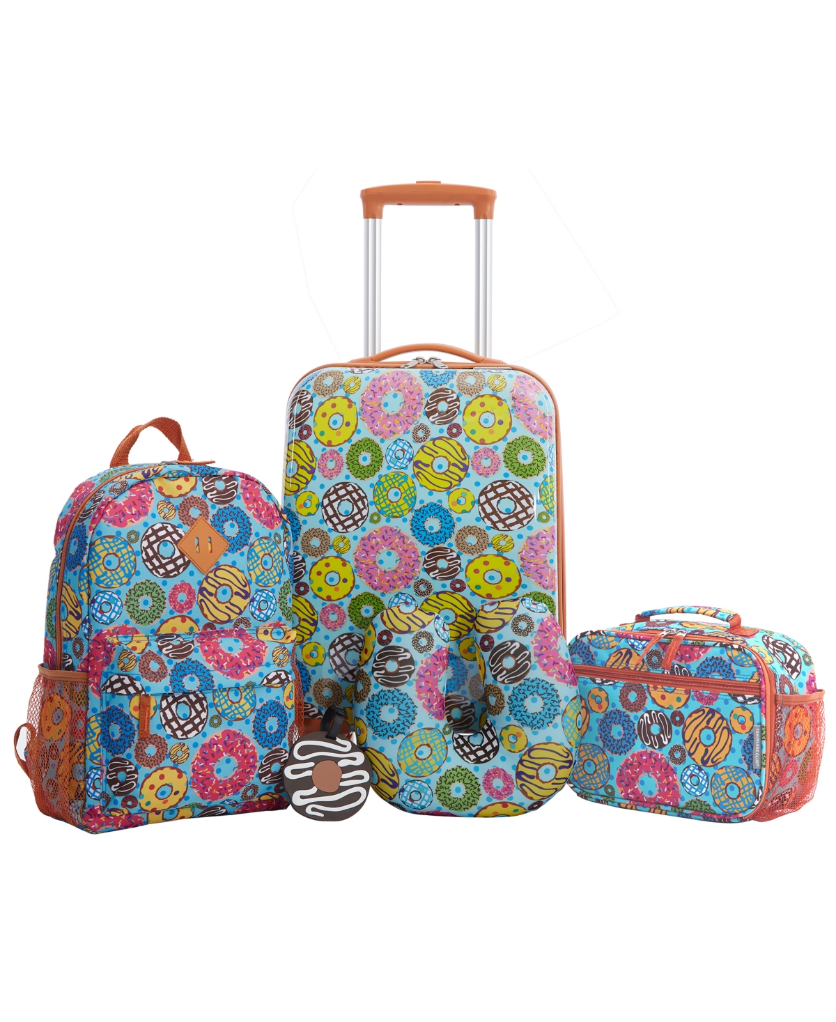 Travelers Club Kid's Hard Side Carry-on Spinner 5 Piece Luggage Set In Donut
