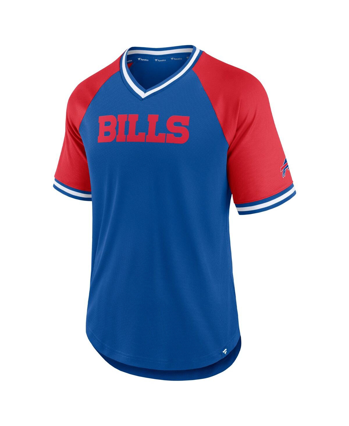 Fanatics Branded Royal/red Buffalo Bills Second Wind Raglan V-neck T-shirt In Royal,red