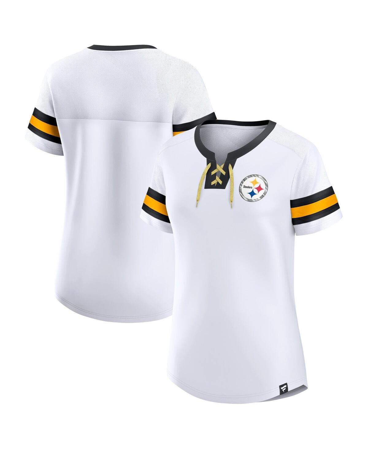 Fanatics Branded White Pittsburgh Steelers Sunday Best Lace-up T-shirt In White