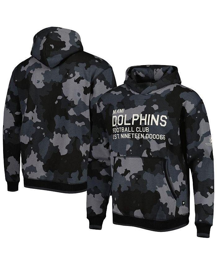 The Wild Collective Men's Black Miami Dolphins Camo Pullover Hoodie - Macy's