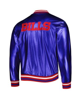 Men's Royal Buffalo Bills Metallic Bomber Full-Snap Jacket