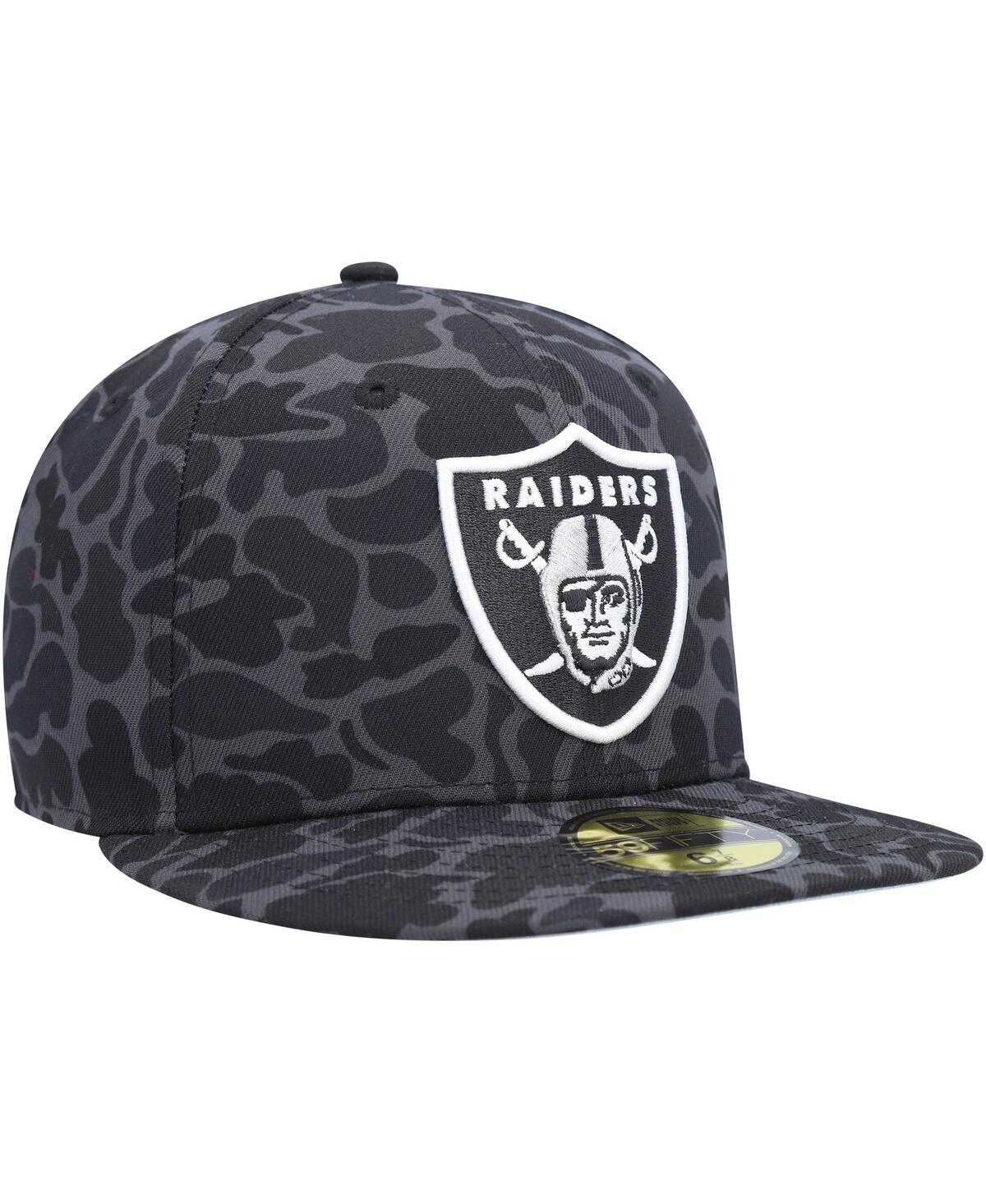 Men's New EraLas Vegas Raiders Amoeba Camo 59FIFTY Fitted Hat - Black