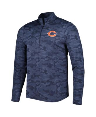 Men's Navy Chicago Bears Brigade Quarter-Zip Sweatshirt