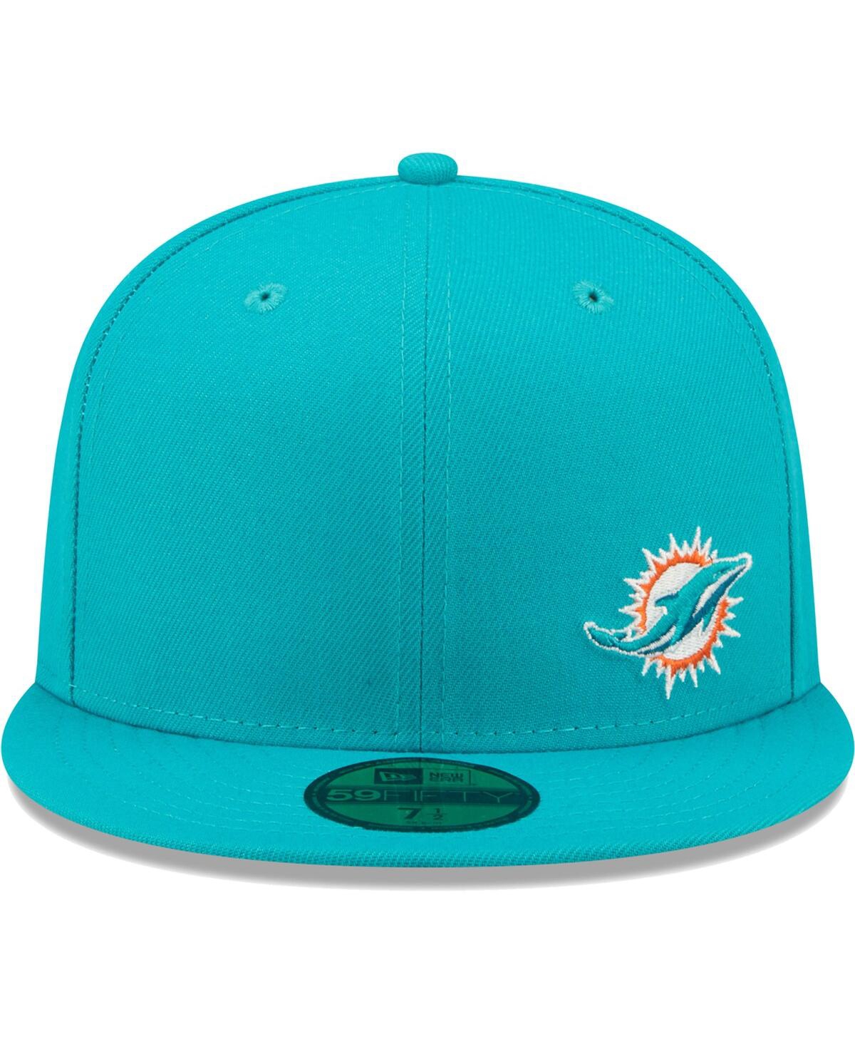 NEW ERA MEN'S NEW ERA AQUA MIAMI DOLPHINS FLAWLESS 59FIFTY FITTED HAT 
