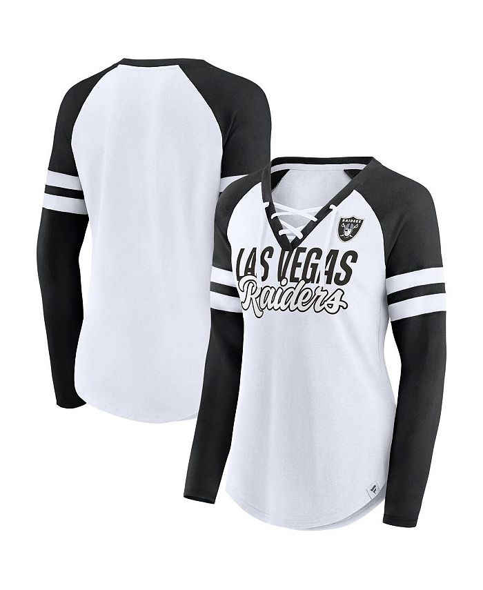 Women's Heathered Gray Las Vegas Raiders Plus Size Lace-Up V-Neck