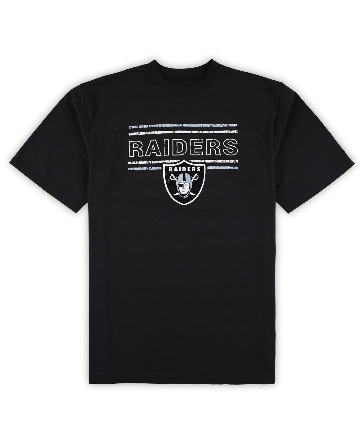 Men's Concepts Sportand Silver Las Vegas Raiders Big and Tall Flannel Sleep Set - Black, Silver