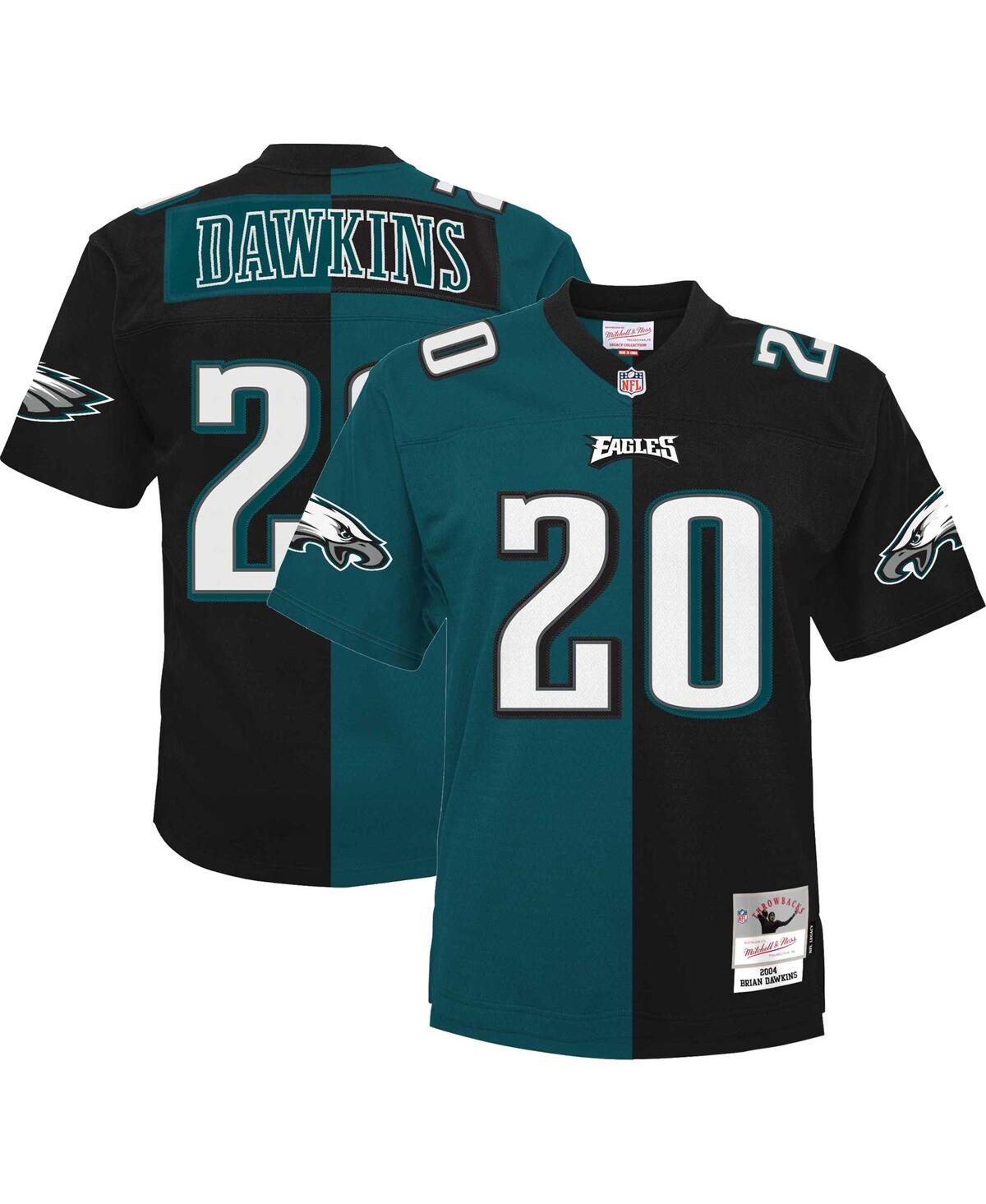 Men's Mitchell & Ness Brian Dawkins Midnightand Black Philadelphia Eagles Big and Tall Split Legacy Retired Player Replica Jersey - Green, Blac