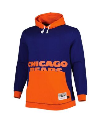 Men's Navy and Orange Chicago Bears Big and Tall Big Face Pullover Hoodie