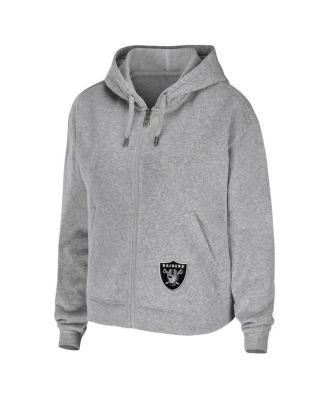 Women's Heathered Gray Las Vegas Raiders Team Full-Zip Hoodie