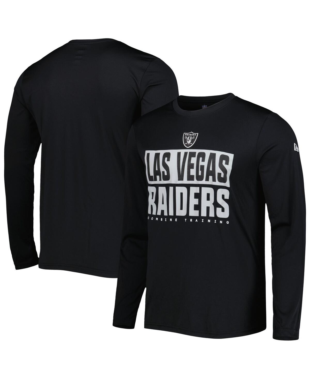 Shop New Era Men's  Black Las Vegas Raiders Combine Authentic Offsides Long Sleeve T-shirt