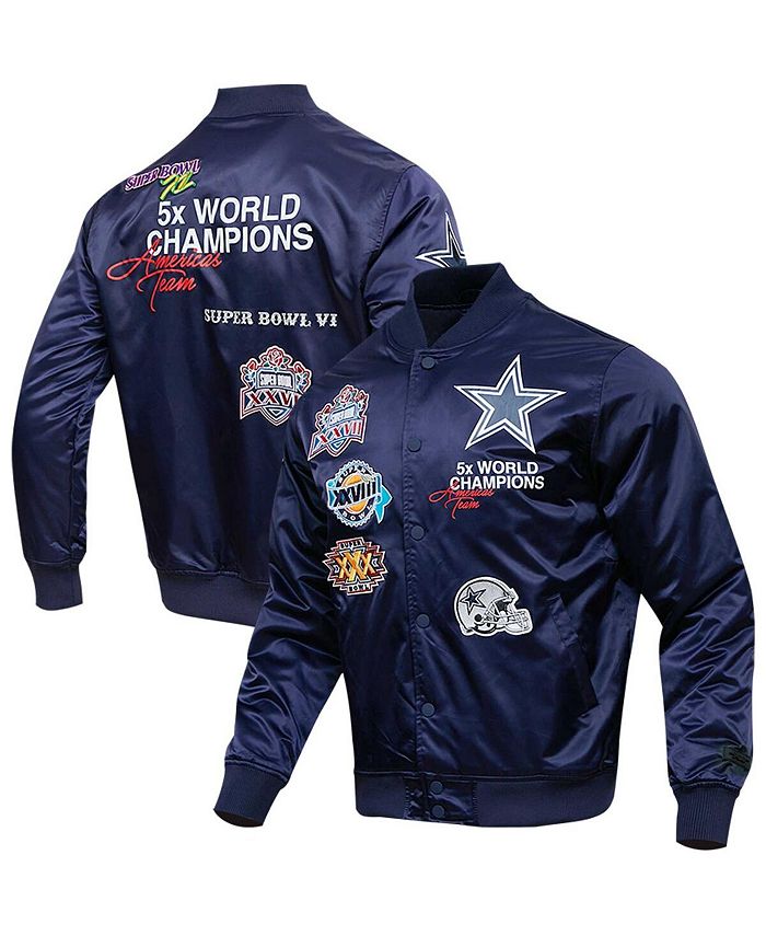 Pro Standard Men's Navy Dallas Cowboys Championship Satin Full-Snap Varsity  Jacket - Macy's