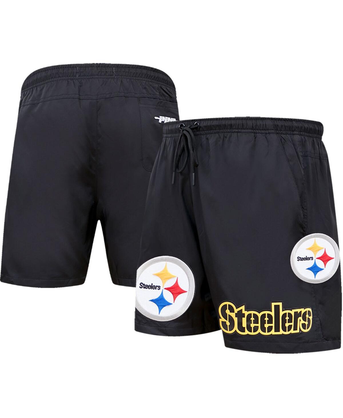 PRO STANDARD MEN'S PRO STANDARD BLACK PITTSBURGH STEELERS WOVEN SHORTS