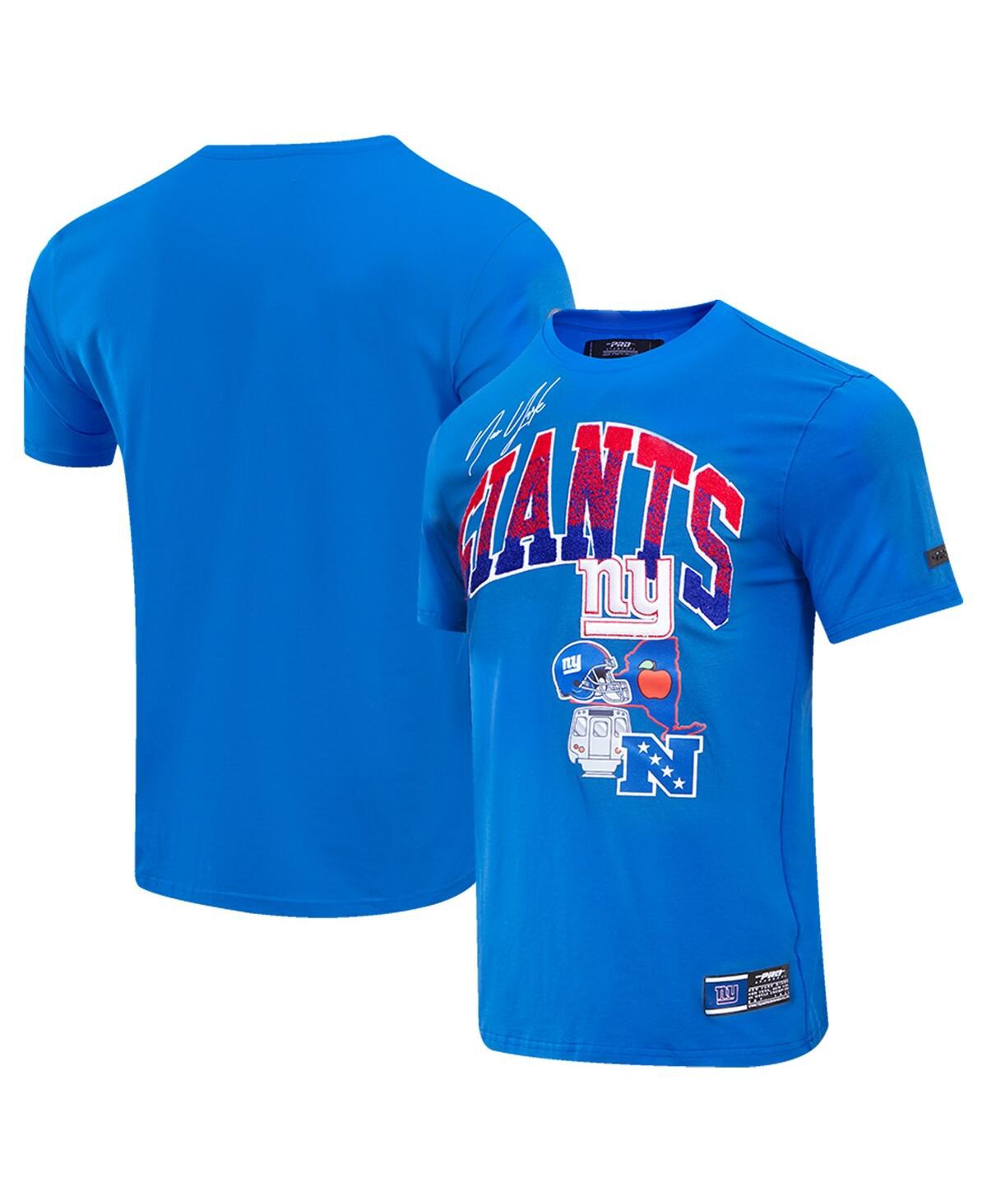 Pro Standard Royal New York Giants Super Bowl Xlvi Patch Hometown Collection T-shirt In Royal