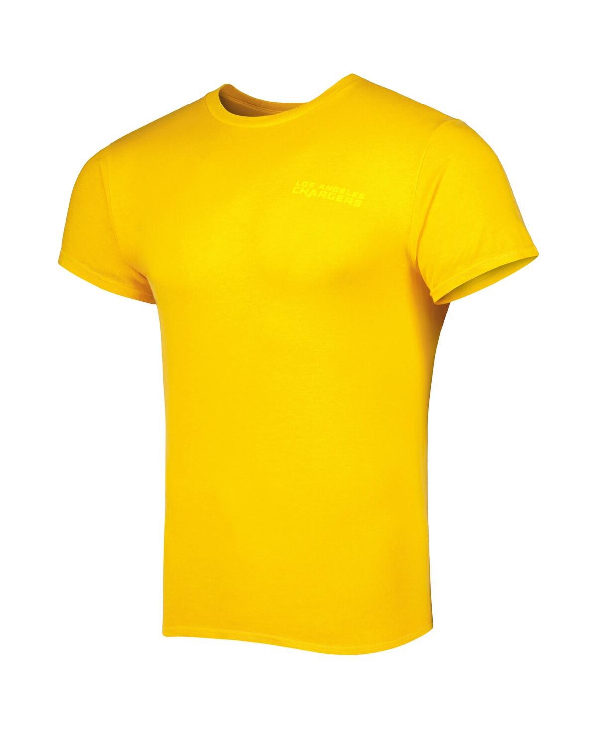 Shop 47 Brand Men's ' Gold Los Angeles Chargers Fast Track Tonal Highlight T-shirt