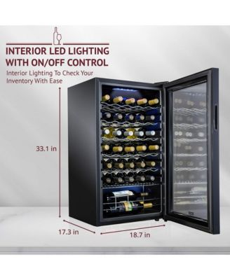Freestanding Wine Refrigerator, 34 Bottle Wine Cooler