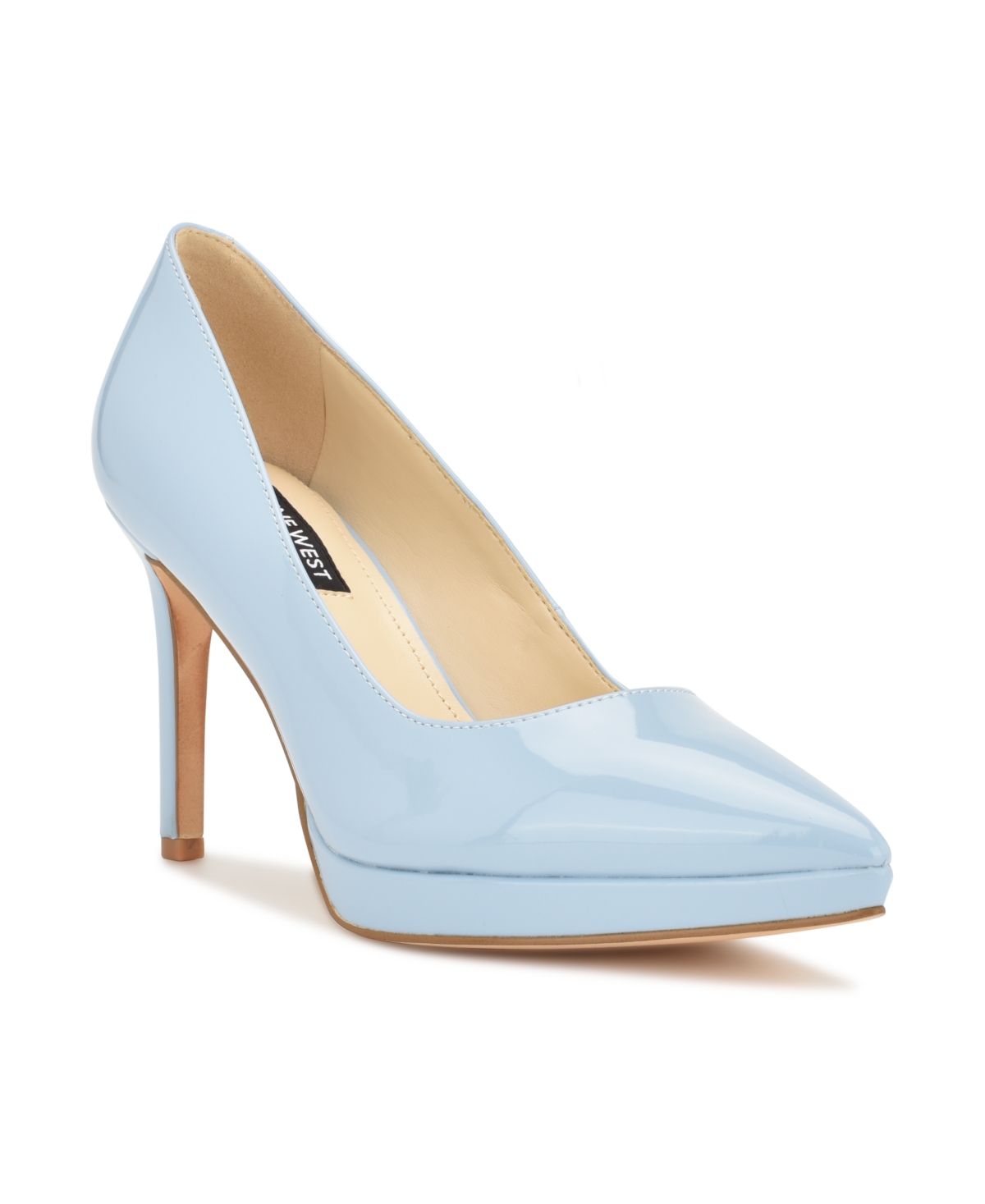 Nine West Women s Shelbe Pointy Toe Platform Dress Pumps Women s Shoes In Light Blue Patent ModeSens