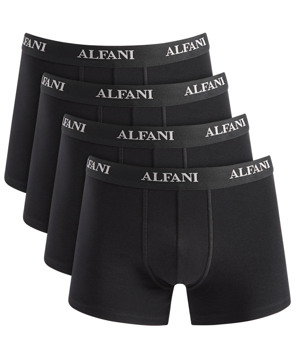 Alfani Men's 4-pk. Moisture-wicking Cotton Trunks, Created For Macy's In Deep Black