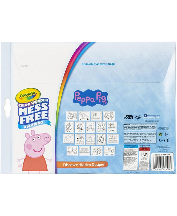 Crayola Peppa Pig Color Wonder Malbuch – 18 Magische Seiten & 5 Stifte, Ohne Kleckern!