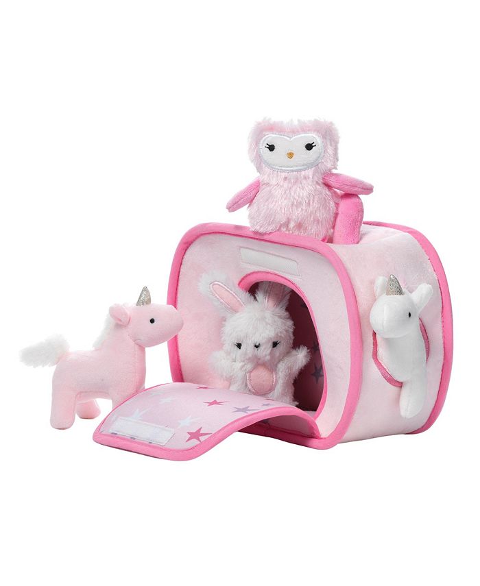 Lambs & Ivy Interactive Pink Rainbow Purse Plush with Stuffed Animal