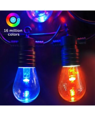 Smart Outdoor Patio Lights – 48FT string length , 15 Smart RGB LED bulbs.