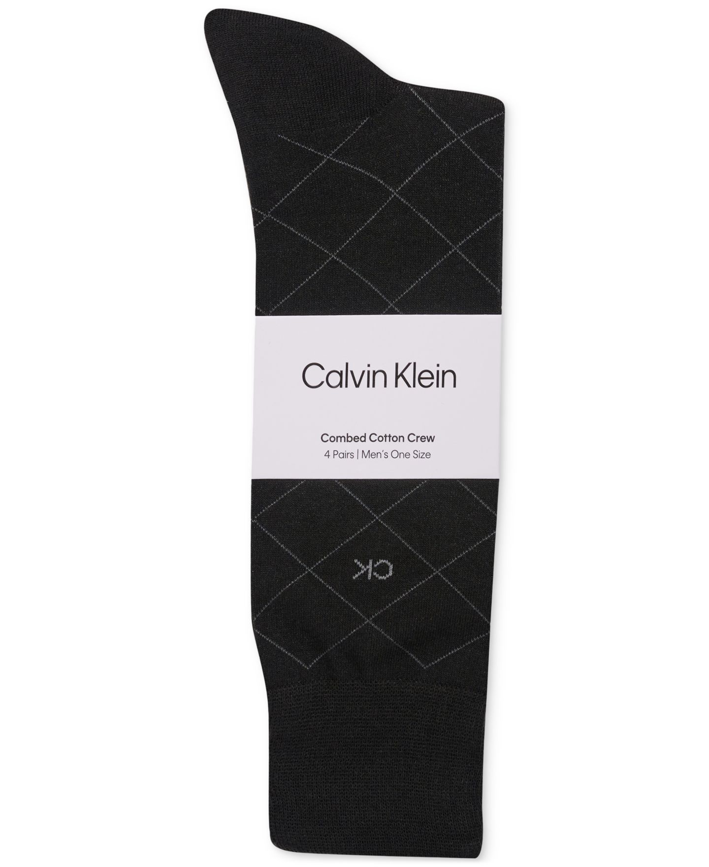 Носки для мужчин, с принтом, 4 шт. — Calvin Klein, цвет: Чёрный — фото 2