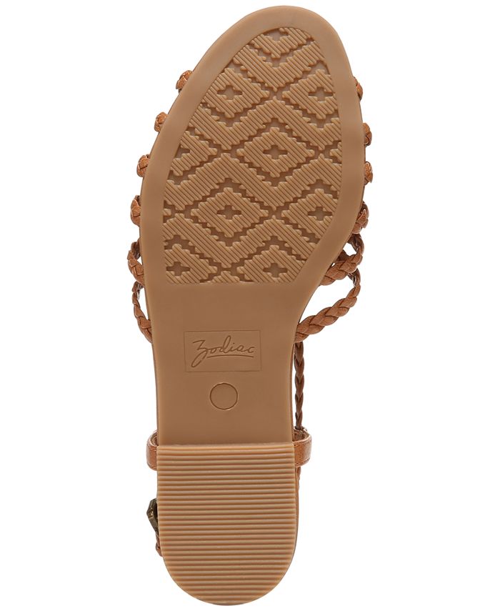 Zodiac Women's Cintia Strappy Flat Sandal – Sparkly Gladiator Style With Adjustable Ankle Strap