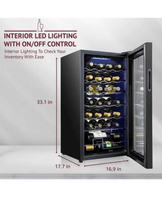 Schmecke Wine Fridge, 28 Bottle Wine Cooler, freestanding