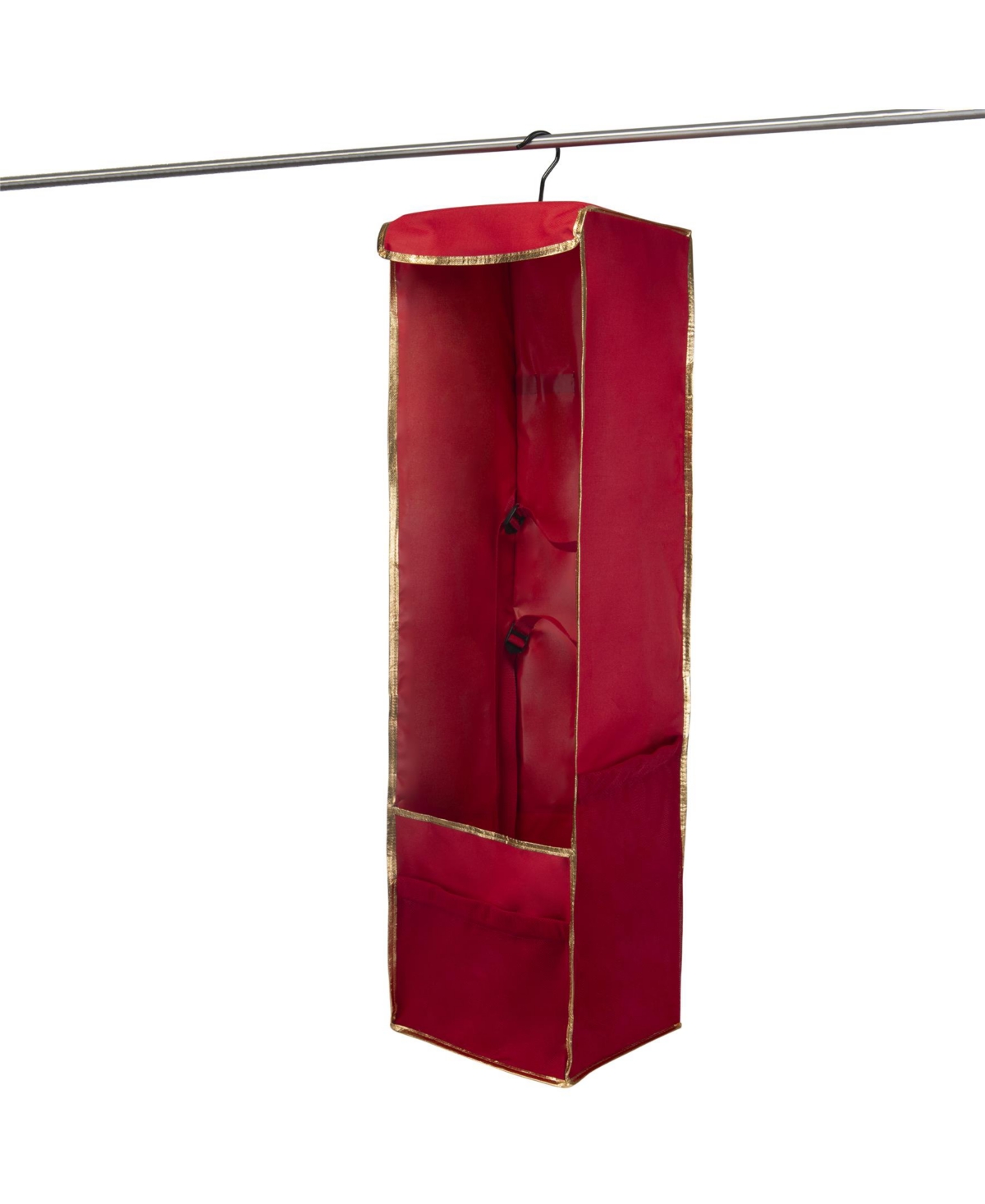 Simplify Hanging Holiday Gift Wrap Organizer In Red