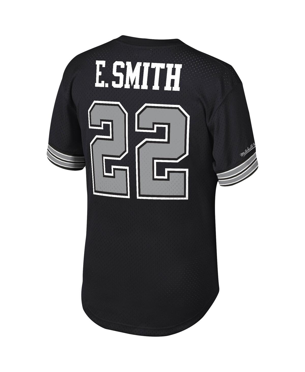 Shop Mitchell & Ness Men's  Emmitt Smith Black Dallas Cowboys Retired Player Name And Number Mesh Top