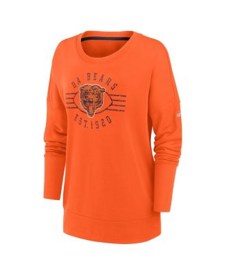 Women's Orange Chicago Bears Rewind Playback Icon Performance Pullover Sweatshirt