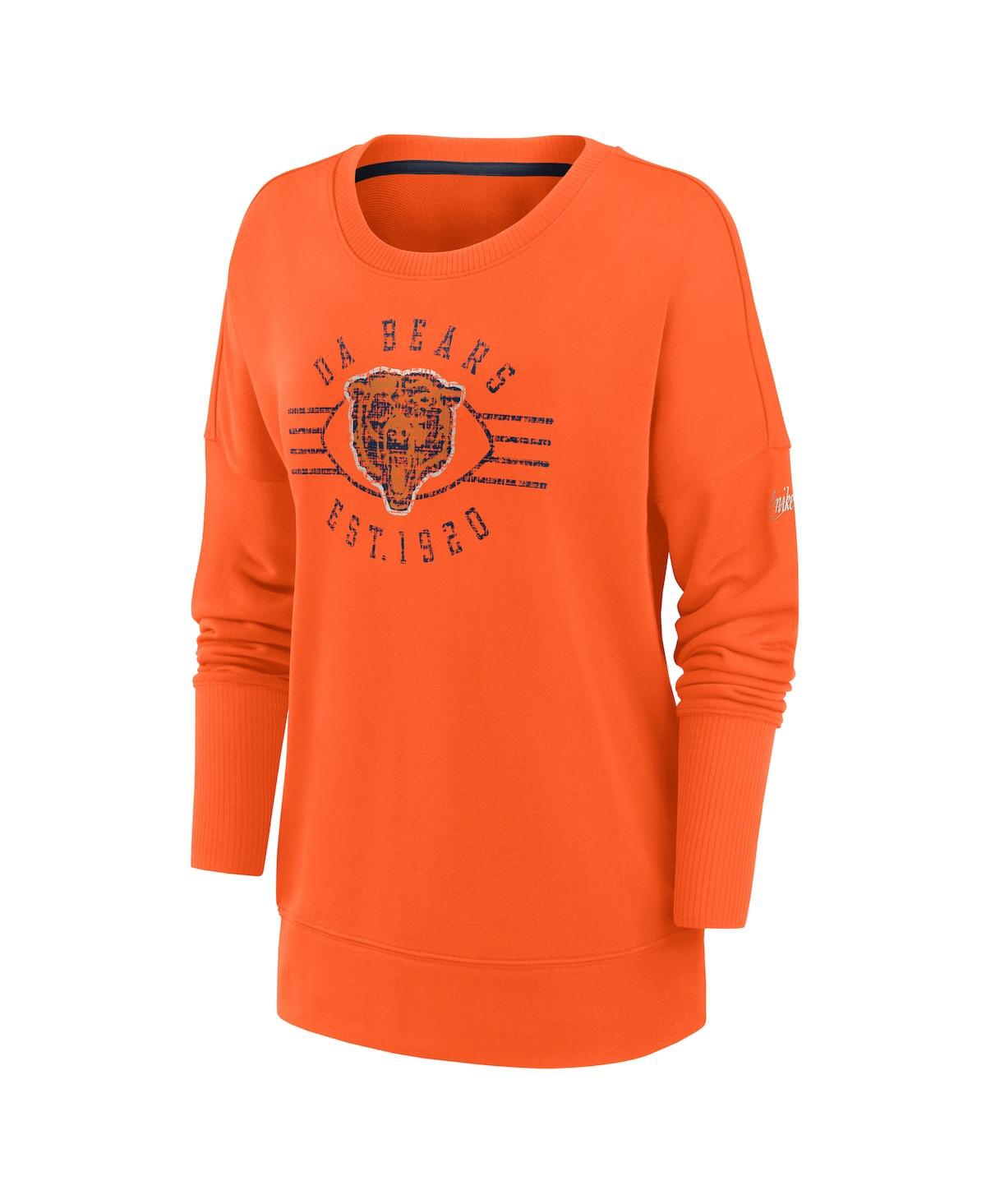 Nike Orange Chicago Bears Rewind Playback Icon Performance Pullover Sweatshirt In Orange