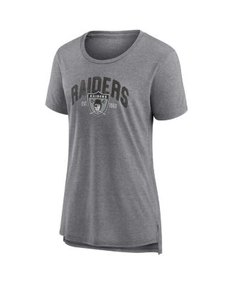 Women's Heathered Gray Las Vegas Raiders Drop Back Modern Tri-Blend T-shirt